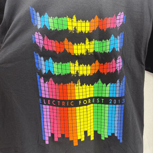 Electric Forest 2013 Music Festival Shirt Rothbury Michigan Rare Black Size M - Picture 1 of 5